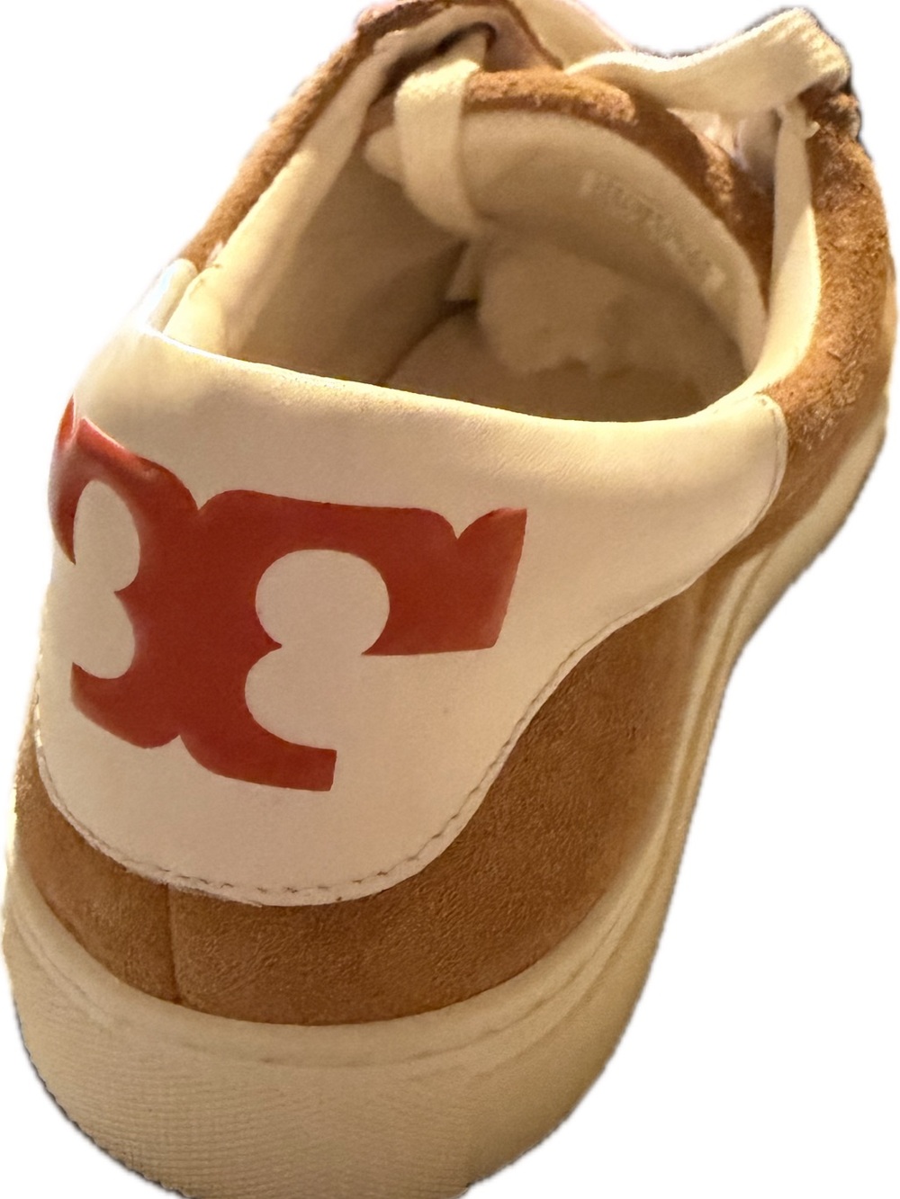 Tory Burch Camel Suede Low-Top Sneakers with Cream Accents - Picture 3 of 16